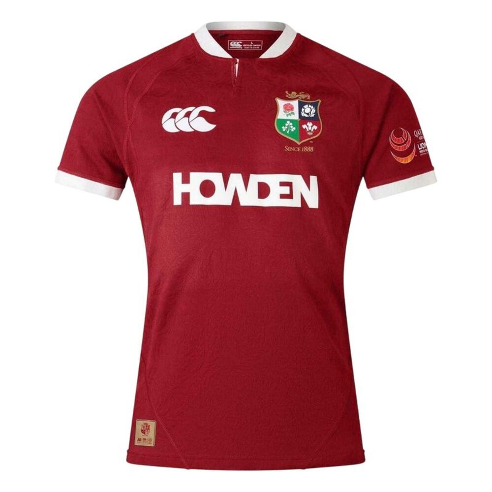 Canterbury Mens 2025 British & Irish Lions Rugby Jersey / Red Dahlia